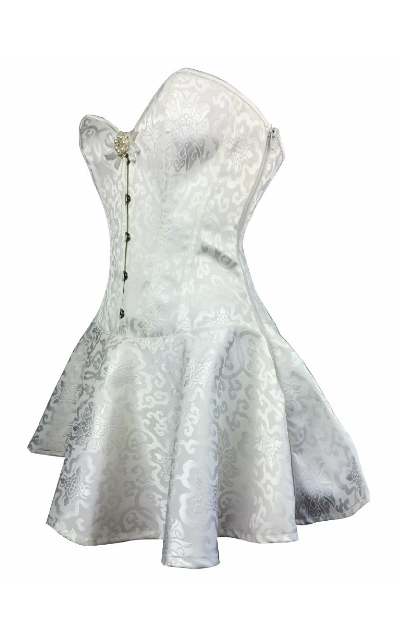 Корсет-Платье из жаккардовой ткани белый