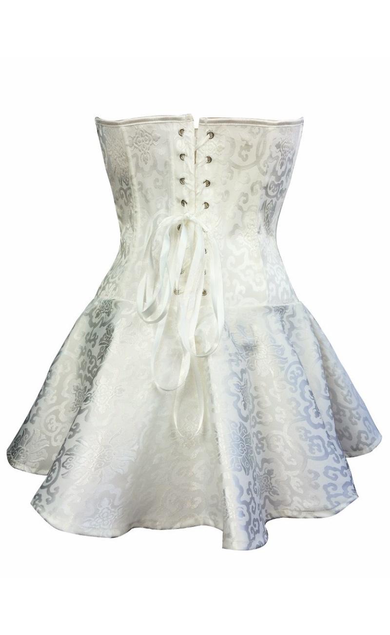 Корсет-Платье из жаккардовой ткани белый